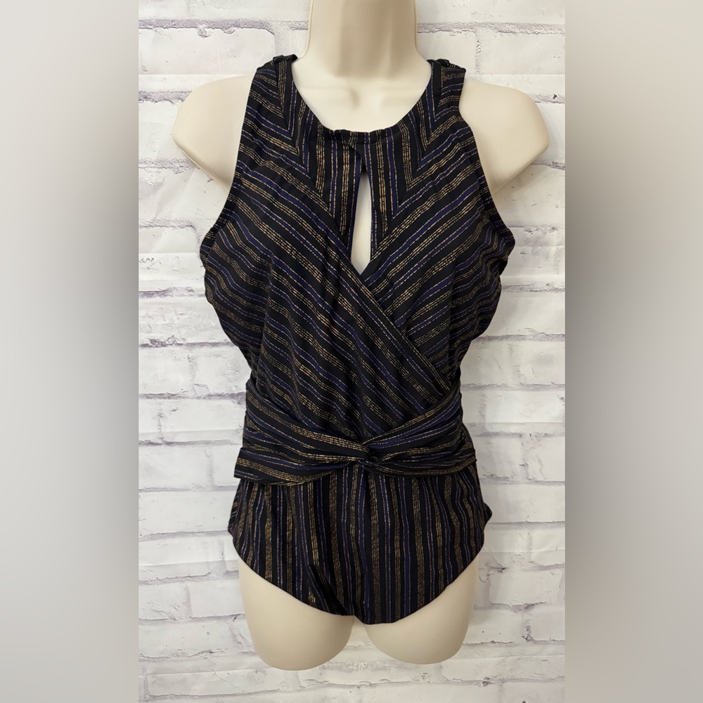 Amoressa Swimwear Size 12 Chateau Alcazar High Neck Underwire One Piece Swimsuit